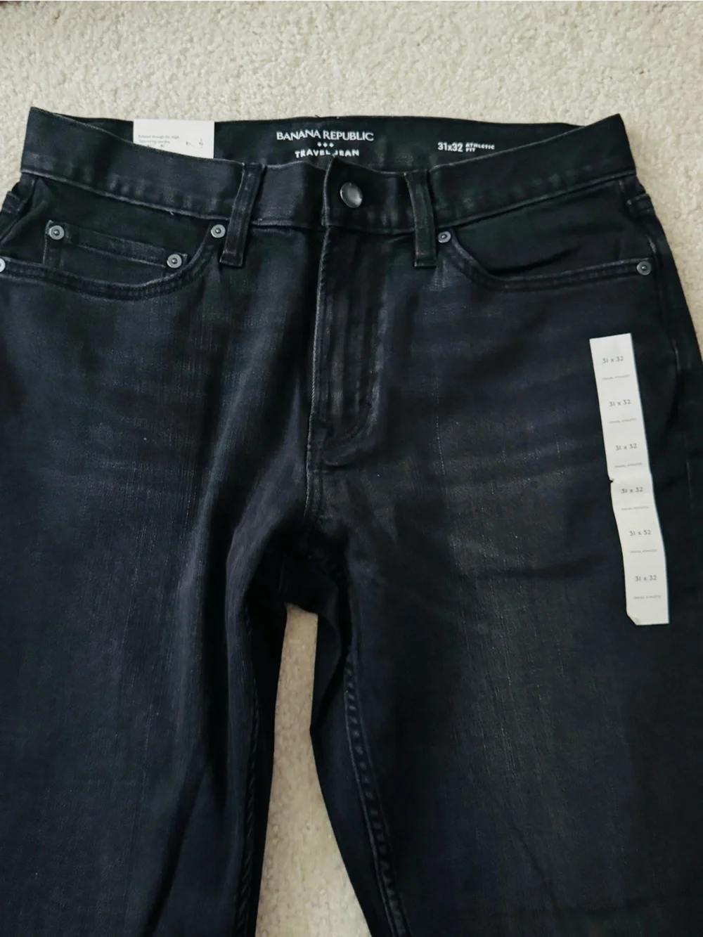 Banana Republic Travel Jean Bundle Men’s Black & Medium Wash Blue Denim